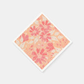 Bloempatroon in modieuze perzikkleuren servet (Hoek)