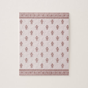 Bloempatroon in paddestoel roze legpuzzel