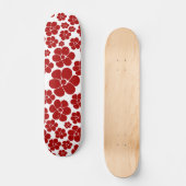 Bloempatroon in rood en wit persoonlijk skateboard (Voorkant)