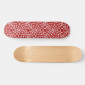 Bloempatroon in rood en wit persoonlijk skateboard (Horizontaal)