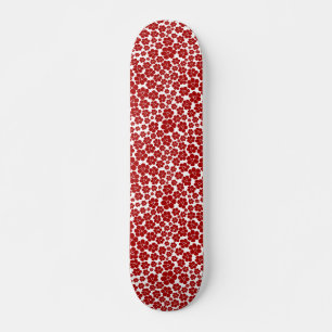 Bloempatroon in rood en wit persoonlijk skateboard