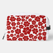 Bloempatroon in rood en wit toilettasje (Achterkant)
