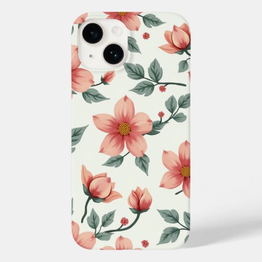 Bloempatroon Iphone hoesje (Achterkant)