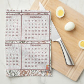 Bloempatroon kalender 2025 theedoek (Quarter Fold)