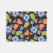 Bloempatroon kleurrijk glanzend fleece deken (Voorkant (Horizontaal))