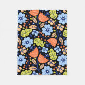 Bloempatroon kleurrijk glanzend fleece deken (Voorkant)