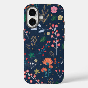 Bloempatroon kleurrijk ontwerp iPhone 16 hoesje