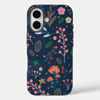 Bloempatroon kleurrijk ontwerp iPhone 16 hoesje