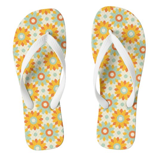 Bloempatroon Kleurrijke wilde bloemen abstract Teenslippers (Voetbed)