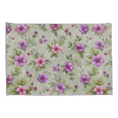  Bloempatroon Kussensloop Set - Zacht Groen (Achterkant-Rechts)