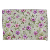  Bloempatroon Kussensloop Set - Zacht Groen (Voorkant-Links)