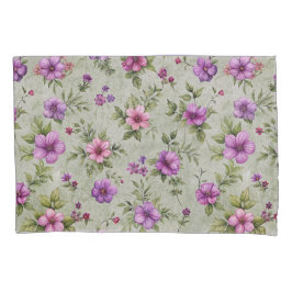 Bloempatroon Kussensloop Set - Zacht Groen