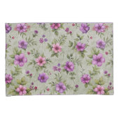  Bloempatroon Kussensloop Set - Zacht Groen (Voorkant-Rechts)