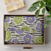 Bloempatroon Lavendel en Olijfgroen Tissuepapier (Geschenk)