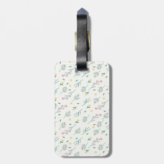 Bloempatroon Lente Bloemen Bagagelabel (Achterkant verticaal)