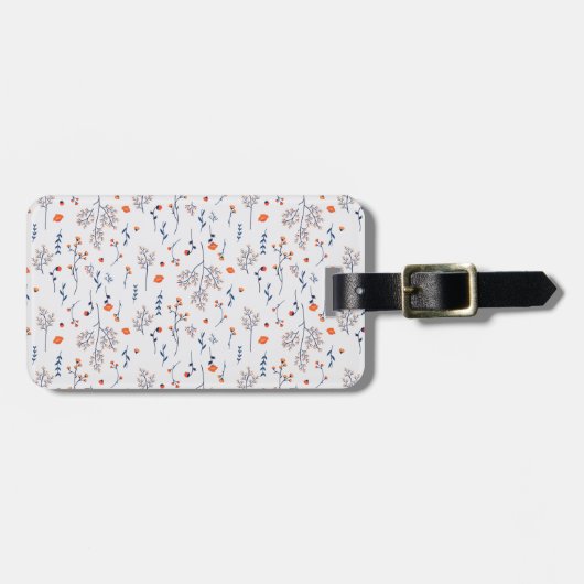 Bloempatroon Lente Bloemen Bagagelabel (Voorkant horizontaal)