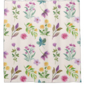 Bloempatroon Lente Bloemen Douchegordijn (Voorkant)