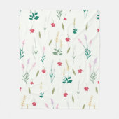 Bloempatroon Lente Bloemen Fleece Deken (Voorkant)