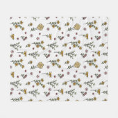 Bloempatroon Lente Bloemen Fleece Deken (Voorkant (Horizontaal))