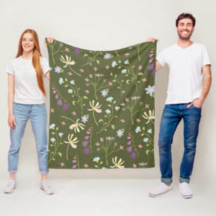 Bloempatroon Lente Bloemen Fleece Deken