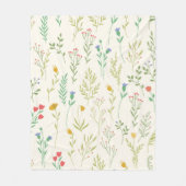 Bloempatroon Lente Bloemen Fleece Deken (Voorkant)