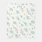 Bloempatroon Lente Bloemen Fleece Deken (Voorkant)