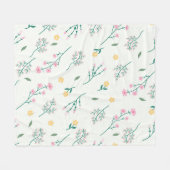 Bloempatroon Lente Bloemen Fleece Deken (Voorkant (Horizontaal))