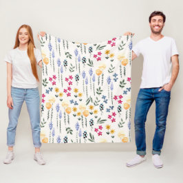 Bloempatroon Lente Bloemen Fleece Deken