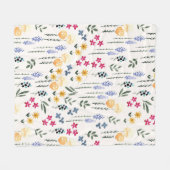 Bloempatroon Lente Bloemen Fleece Deken (Voorkant (Horizontaal))