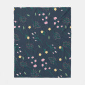 Bloempatroon Lente Bloemen Fleece Deken (Voorkant)