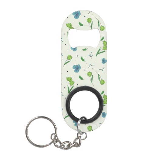 Bloempatroon Lente Bloemen Mini Flessenopener (Voorkant)
