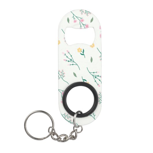 Bloempatroon Lente Bloemen Mini Flessenopener (Voorkant)