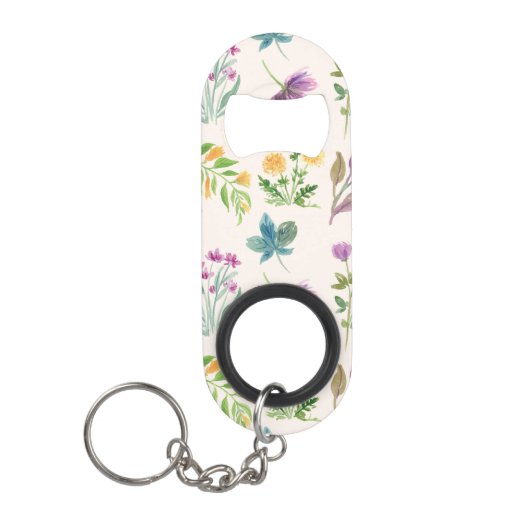Bloempatroon Lente Bloemen Mini Flessenopener (Voorkant)
