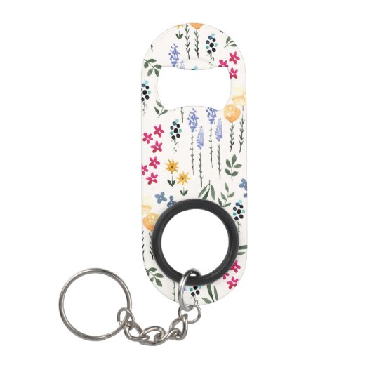Bloempatroon Lente Bloemen Mini Flessenopener (Voorkant)