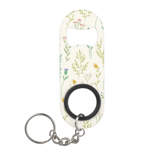 Bloempatroon Lente Bloemen Mini Flessenopener (Voorkant)
