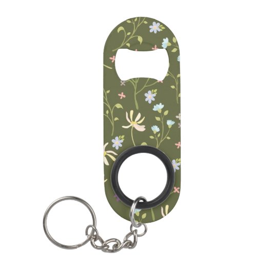 Bloempatroon Lente Bloemen Mini Flessenopener (Voorkant)