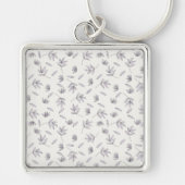 Bloempatroon Lente Bloemen Sleutelhanger (Voorkant)