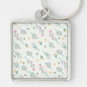 Bloempatroon Lente Bloemen Sleutelhanger (Voorkant)
