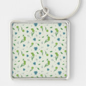 Bloempatroon Lente Bloemen Sleutelhanger (Voorkant)