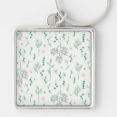 Bloempatroon Lente Bloemen Sleutelhanger (Voorkant)
