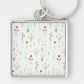 Bloempatroon Lente Bloemen Sleutelhanger (Voorkant)