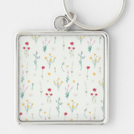 Bloempatroon Lente Bloemen Sleutelhanger
