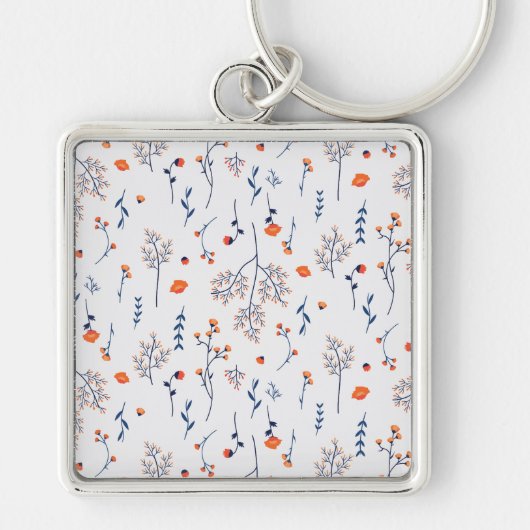 Bloempatroon Lente Bloemen Sleutelhanger (Voorkant)