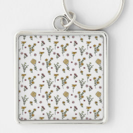 Bloempatroon Lente Bloemen Sleutelhanger