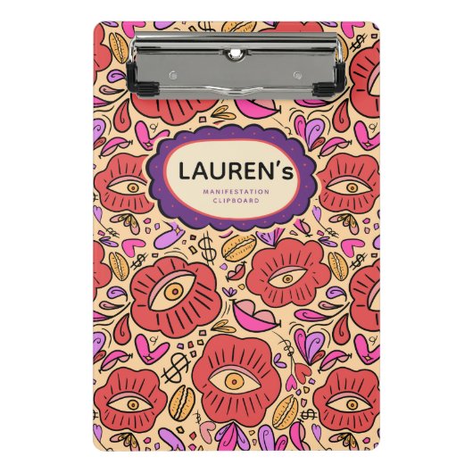 Bloempatroon Lucky Eye Mini Klembord (Voorkant)