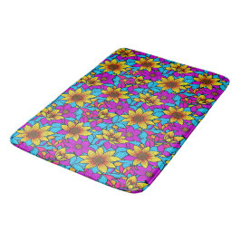 Bloempatroon met abstracte lijn art 10 - Bathmat Badmat