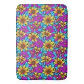 Bloempatroon met abstracte lijn art 10 - Bathmat Badmat (Voorkant Verticaal)