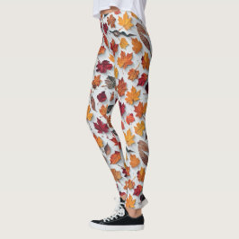 Bloempatroon met gevallen bladeren 4 - Leggings