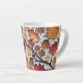 Bloempatroon met gevallen bladeren 5 - Latte Mok (Rechterhoek)