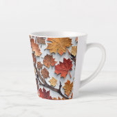 Bloempatroon met gevallen bladeren 5 - Latte Mok (Rechts)